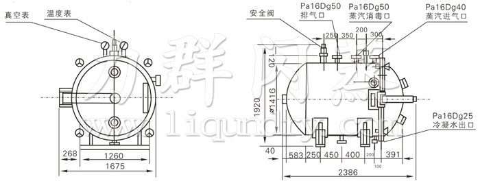 圓形靜態(tài)真空干燥機結(jié)構(gòu)示意圖